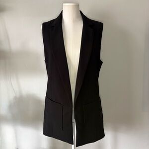 Black Sleeveless Twik Blazer Vest